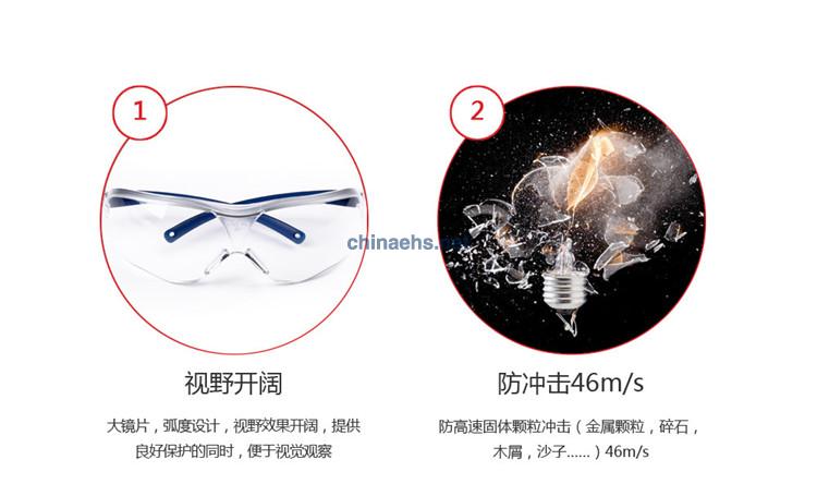 3M 10434中國款流線型耐磨防護(hù)眼鏡（透明鏡片）